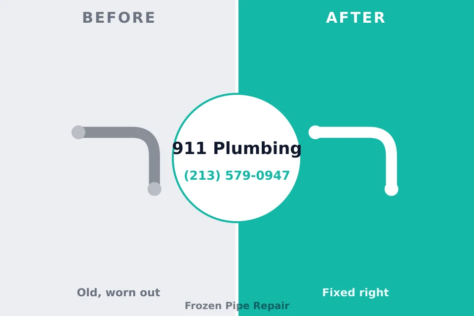 Before and after: plumbing repair Truman, MN